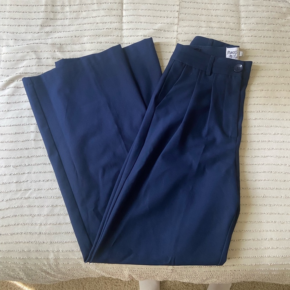 Princess Polly Archer Tailored Pants Navy 4